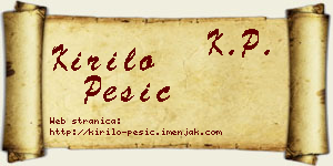 Kirilo Pešić vizit kartica